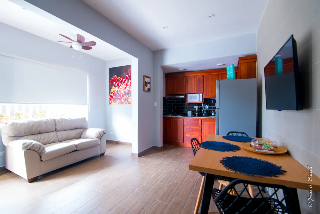 Corals Brisa · living room, dining area and kitchen